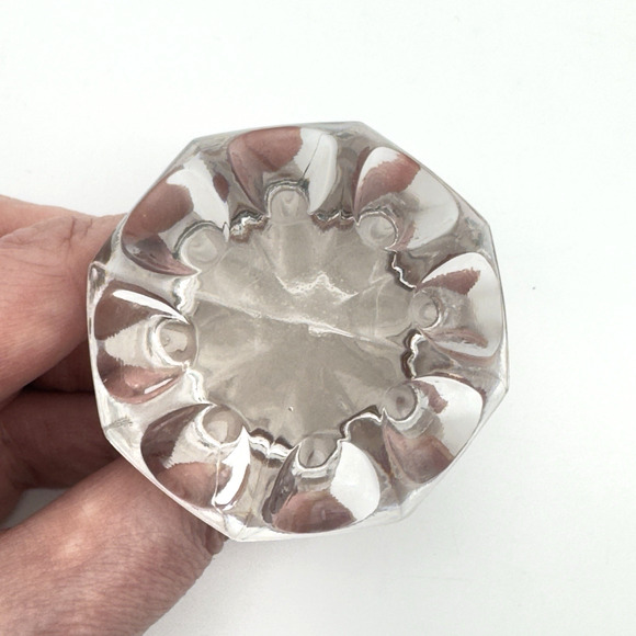 Vintage Decanter Stopper Solid Clear Glass Barware Mushroom For .75” Mouth - Picture 2 of 5